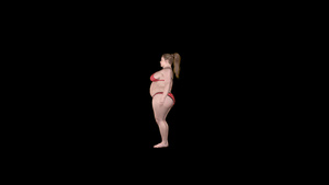 胖女人减肥体重照相机旋转阿尔法频道17秒视频