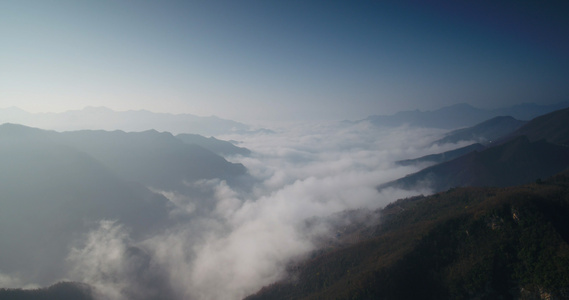 秦岭山区云海航拍视频