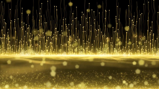 金色大气粒子上升动态视频元素视频