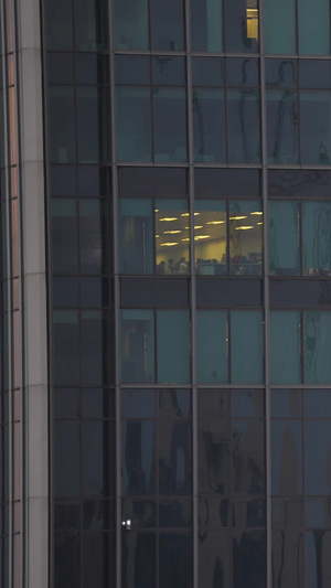 航拍城市办公楼夜景灯火通明的办公室加班工作素材城市素材72秒视频
