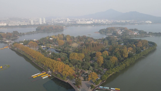 江苏南京玄武湖航拍 视频