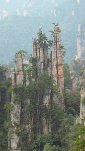 航拍湖南5A级旅游景区张家界国家森林公园武陵源天子山笔架峰风光素材景区素材视频