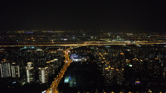 江苏苏州城市夜景航拍视频