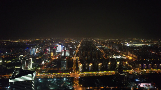 江苏苏州城市夜景航拍视频