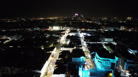 江苏苏州城市夜景航拍视频