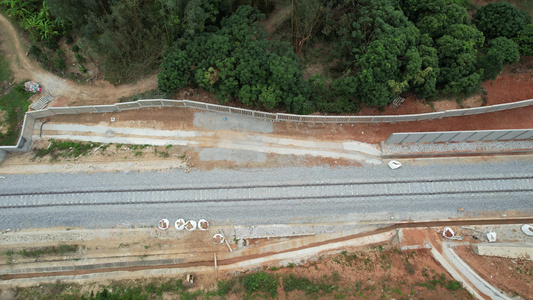 山间铁路航拍视频