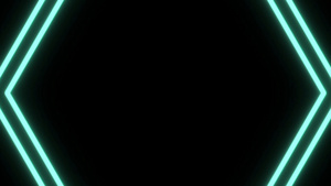 黑色背景上的催眠蓝色六边形16秒视频