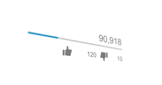 视频观看计数器的动画喜欢和不喜欢的计数器关闭4K视频视频