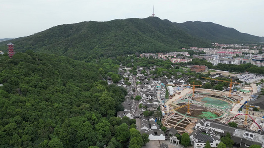 江苏无锡惠山古镇5A景区航拍 视频