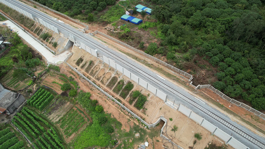 山间铁路航拍视频