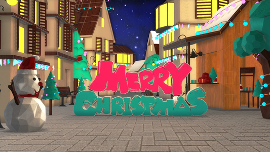 圣诞快乐全三维唯美场景E3D片头AE模板[3D立体]视频