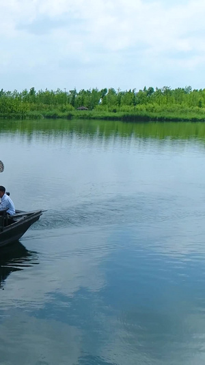 西安鄠邑区渼陂湖景区游船航拍西安旅游55秒视频