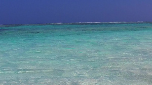 平静的海观海滩航行由棕榈附近的绿绿水和白色沙滩背景12秒视频
