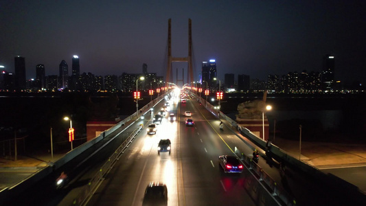 江西南昌城市夜景航拍视频