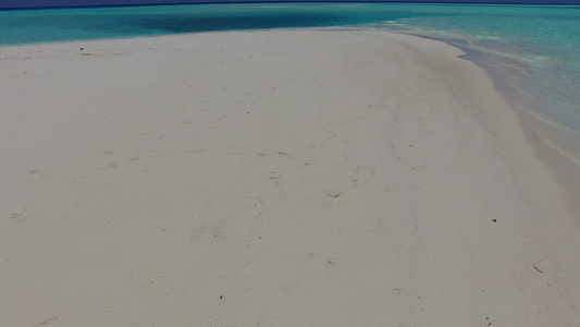 沙洲附近白沙背景蓝海完美海岸海滩野生动物的温暖旅游视频