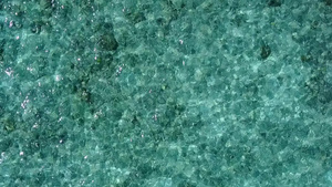 以蓝水和沙巴附近的清洁沙滩为背景的干净沙尘本打破完美11秒视频