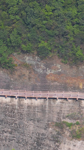 航拍湖南5A级旅游景区崀山登山道路素材旅游素材视频