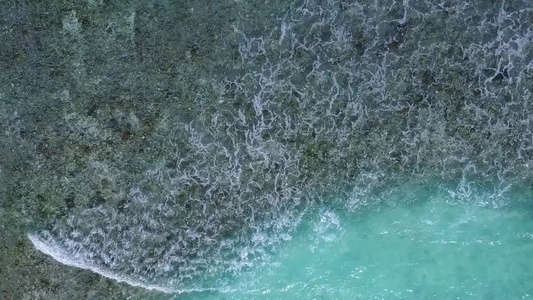 蓝色海洋和棕榈附近白色沙沙底背景的海度假胜地海滩间断视频