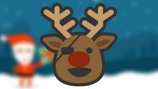 卡通可爱圣诞节麋鹿表情包MG动画视频