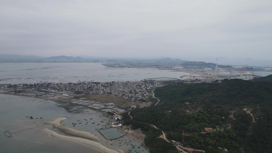 海岸港口航拍视频