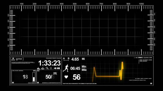 科技运动监测边框透明素材视频