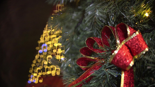 圣诞节礼物配有音乐标志bokeh视频
