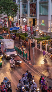 著名曼谷四面佛延时旅游城市视频