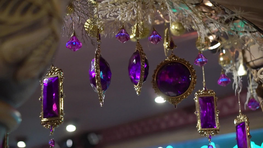圣诞节节日派对的圣诞紫罗雅装饰视频
