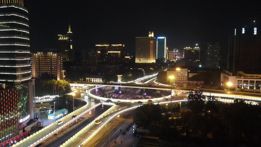 城市交通交叉路口车辆行驶航拍 视频