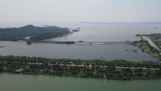 航拍湖南岳阳洞庭湖视频