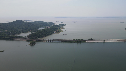 航拍湖南岳阳洞庭湖视频