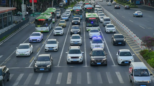 城市道路交通景观视频