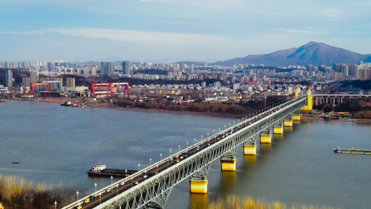 4K航拍南京长江大桥视频