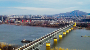 4K航拍南京长江大桥43秒视频