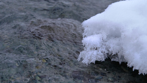 春天冰雪溶化河流流水22秒视频