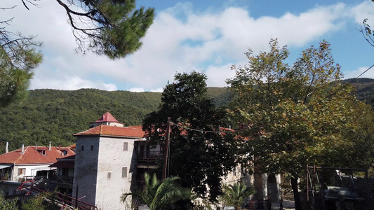 Konstamonitou修道院在圣山的古希腊神殿视频