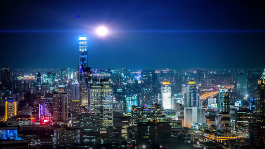 美丽的月光闪耀的城市视频