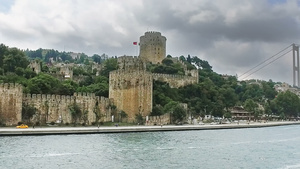 朗米利堡垒在伊斯坦布尔的Bosphorus30秒视频