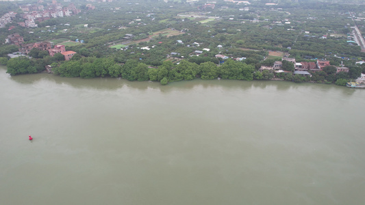 航拍江河河岸视频