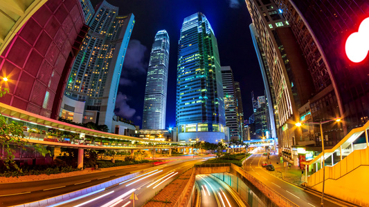 香港深夜城市风景视频