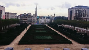 布鲁塞尔街道比利时首都欧洲建筑和历史建筑11秒视频
