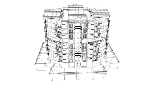 360次查看大楼的电线建筑计划技术视频