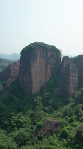 航拍丹霞山石峰地质公园 丹霞地貌视频