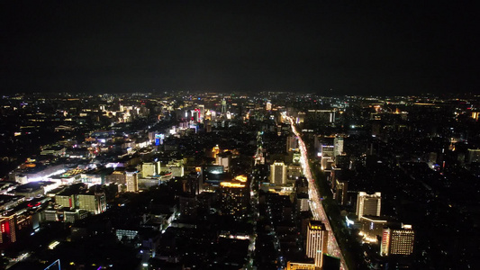 浙江杭州城市夜景航拍 视频