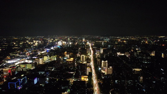 浙江杭州城市夜景航拍 视频