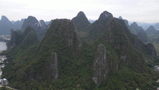 广西桂林阳朔山水航拍视频视频