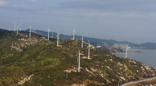 广东汕头南澳岛海滨风电场视频