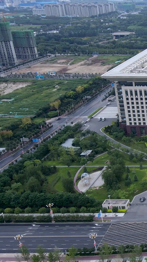 航拍石家庄自贸区行政中心办公楼176秒视频