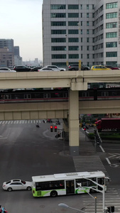 航拍上海中环路高架南北高架视频