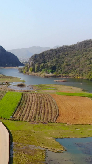 航拍5A景点云南喀斯特地貌湿地公园普者黑景区视频云南旅游46秒视频